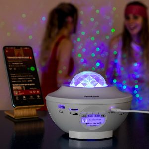 Laser Stjernehimmel Projektor med Højttaler Skab Magisk Stemning med Lys og Musik